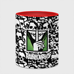 Кружка 3D Rainbow six pattern skull, цвет: 3D-белый + красный — фото 2