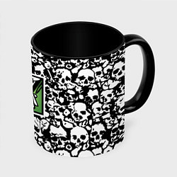 Кружка 3D Rainbow six pattern skull, цвет: 3D-белый + черный