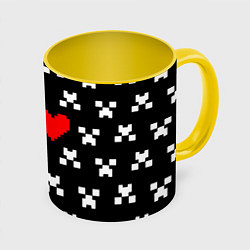 Кружка цветная Minecraft pattern love