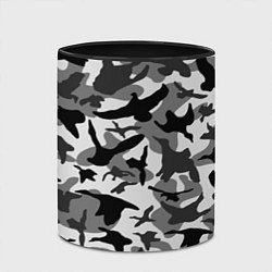 Кружка 3D Камуфляж птицы чёрный, цвет: 3D-белый + черный — фото 2