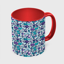 Кружка цветная Граффити крючок и петля