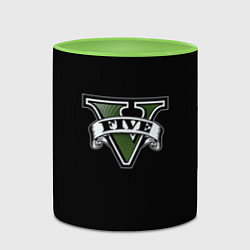 Кружка 3D GTA5 logo game, цвет: 3D-белый + светло-зеленый — фото 2