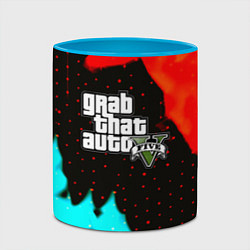 Кружка 3D GTA 5 огненный стиль паттерн, цвет: 3D-белый + небесно-голубой — фото 2