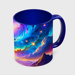 Кружка цветная Космос в неоновых тонах