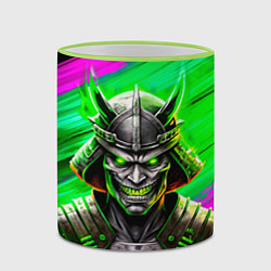 Кружка 3D Самурай в маске черепа, цвет: 3D-светло-зеленый кант — фото 2