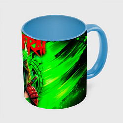 Кружка цветная Девушка самурай с накрашенным лицом