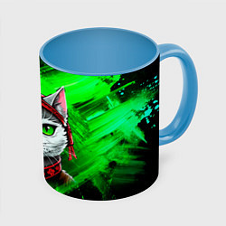 Кружка цветная Кот самурай