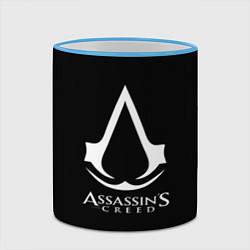 Кружка 3D Assassins Creed logo game, цвет: 3D-небесно-голубой кант — фото 2