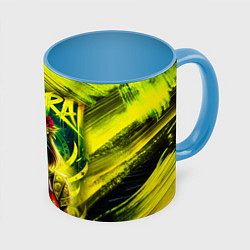 Кружка цветная Девушка самурай в сексуальном костюме