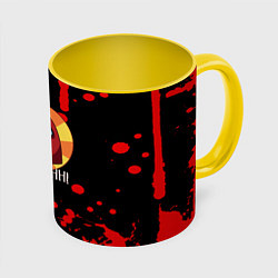 Кружка 3D Amomg us краски, цвет: 3D-белый + желтый