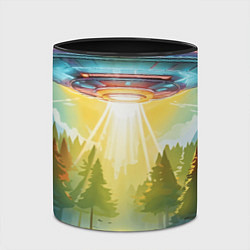 Кружка 3D UFO In The Forest, цвет: 3D-белый + черный — фото 2