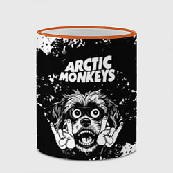 Кружка 3D Arctic Monkeys рок пес, цвет: 3D-оранжевый кант — фото 2