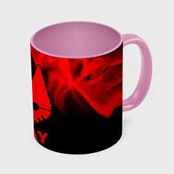 Кружка 3D Stray - red gradient, цвет: 3D-белый + розовый