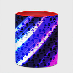 Кружка 3D Marshmello неоновый паттерн, цвет: 3D-белый + красный — фото 2