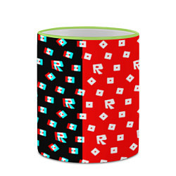 Кружка 3D Roblox glitch pattern, цвет: 3D-светло-зеленый кант — фото 2