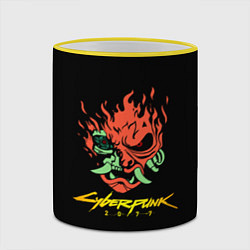 Кружка 3D Cyberpunk 2077 logo, цвет: 3D-желтый кант — фото 2