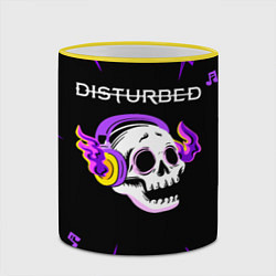 Кружка 3D Disturbed неоновый череп, цвет: 3D-желтый кант — фото 2