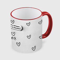 Кружка цветная Надпись будущий учитель