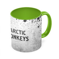 Кружка 3D Arctic Monkeys - white gradient по-горизонтали, цвет: 3D-белый + светло-зеленый