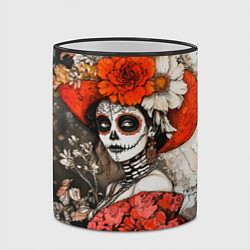 Кружка 3D Катрина в красном, цвет: 3D-черный кант — фото 2