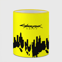 Кружка 3D Cyberpunk 2077 geometry yellow, цвет: 3D-желтый кант — фото 2