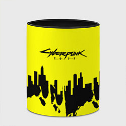 Кружка 3D Cyberpunk 2077 geometry yellow, цвет: 3D-белый + черный — фото 2