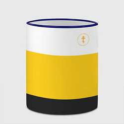 Кружка 3D Сокрушу пред ним врагов его крест желтый, цвет: 3D-синий кант — фото 2