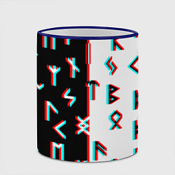 Кружка 3D Doom glitch pattern, цвет: 3D-синий кант — фото 2