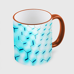 Кружка цветная Неоновая броня соты