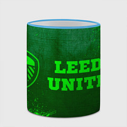 Кружка 3D Leeds United - green gradient по-горизонтали, цвет: 3D-небесно-голубой кант — фото 2