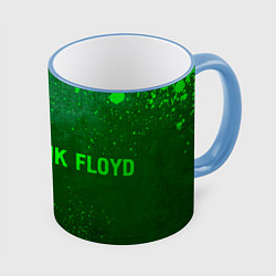 Кружка 3D Pink Floyd - green gradient по-горизонтали, цвет: 3D-небесно-голубой кант