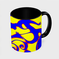 Кружка цветная Аниме драконы неон