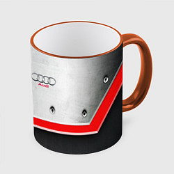Кружка 3D Audi metal sport, цвет: 3D-оранжевый кант