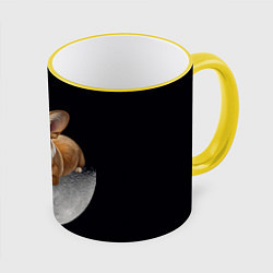 Кружка цветная Корги и луна