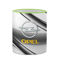 Кружка 3D Opel стальная геометрия, цвет: 3D-светло-зеленый кант — фото 2