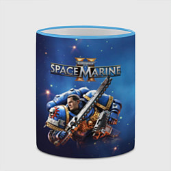 Кружка 3D Captain Titus Warhammer 40000 space marine 2, цвет: 3D-небесно-голубой кант — фото 2