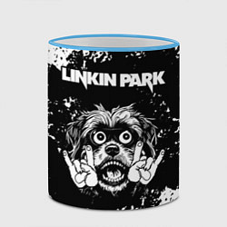 Кружка 3D Linkin Park рок пес, цвет: 3D-небесно-голубой кант — фото 2