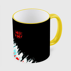 Кружка 3D Барселона фк краски, цвет: 3D-желтый кант