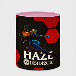 Кружка 3D Deadlock Haze красные плиты, цвет: 3D-белый + розовый — фото 2