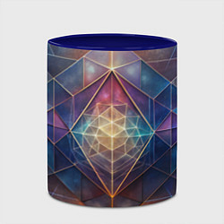 Кружка 3D Космическая геометрическая абстракция, цвет: 3D-белый + синий — фото 2