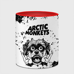 Кружка 3D Arctic Monkeys - рок пес, цвет: 3D-белый + красный — фото 2