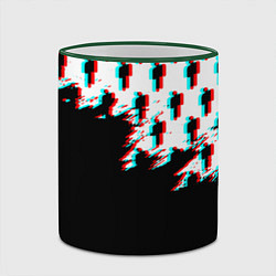 Кружка 3D Billie Eilish pattern glitch, цвет: 3D-зеленый кант — фото 2