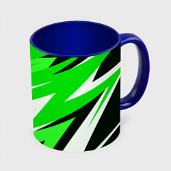 Кружка 3D Geometry stripes green, цвет: 3D-белый + синий