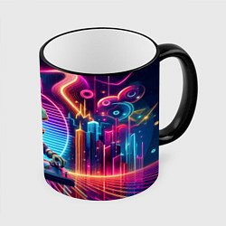 Кружка цветная Dino DJ - neon glow