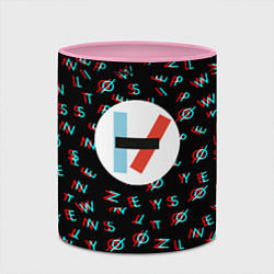 Кружка 3D Twenty one pilots glitch, цвет: 3D-белый + розовый — фото 2