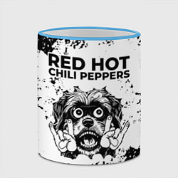 Кружка 3D Red Hot Chili Peppers - рок пес, цвет: 3D-небесно-голубой кант — фото 2