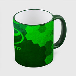 Кружка 3D Toyota - green gradient, цвет: 3D-зеленый кант