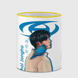 Кружка 3D Ateez Choi Jongho, цвет: 3D-желтый кант — фото 2