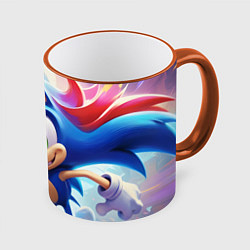 Кружка 3D Sonic 1, цвет: 3D-оранжевый кант