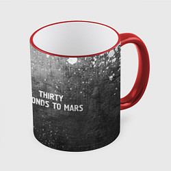 Кружка 3D Thirty Seconds to Mars - grey gradient по-горизонт, цвет: 3D-красный кант